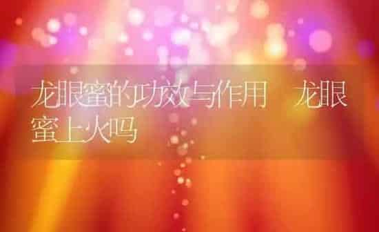 龙眼蜜的功效与作用 龙眼蜜上火吗 | 养殖资料投稿