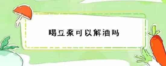 喝豆浆可以解酒吗