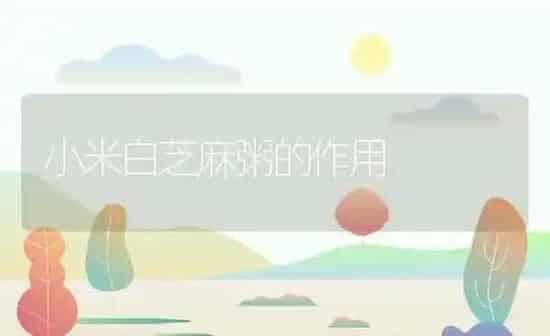 小米白芝麻粥的作用 | 养殖资料投稿