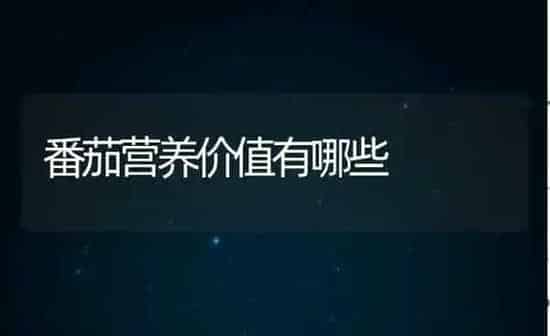 番茄营养价值有哪些 | 养殖资料投稿
