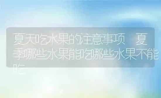 夏天吃水果的注意事项 夏季哪些水果能吃哪些水果不能吃 | 养殖资料投稿