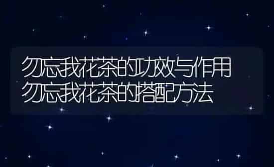 勿忘我花茶的功效与作用 勿忘我花茶的搭配方法 | 养殖资料投稿