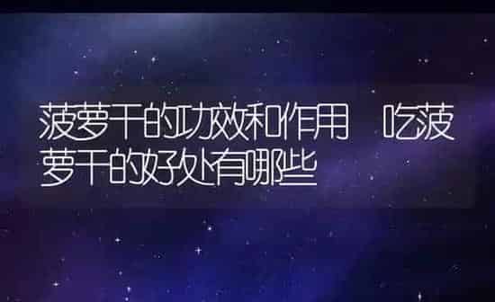 菠萝干的功效和作用 吃菠萝干的好处有哪些 | 养殖资料投稿