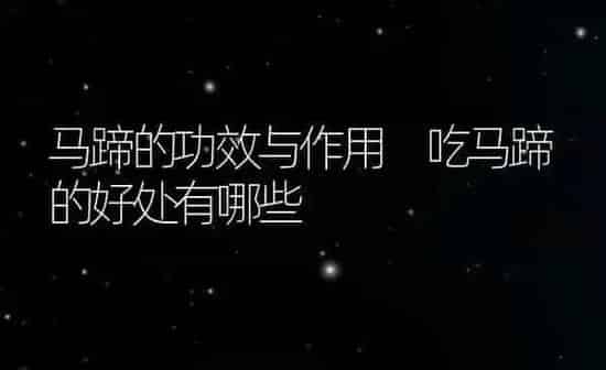 马蹄的功效与作用 吃马蹄的好处有哪些 | 养殖资料投稿