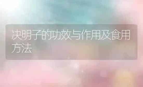 决明子的功效与作用及食用方法 | 养殖资料投稿