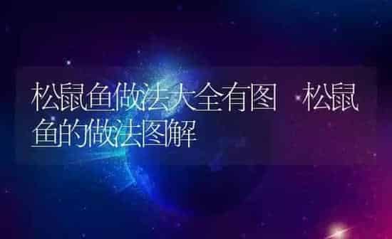 松鼠鱼做法大全有图 松鼠鱼的做法图解 | 养殖资料投稿