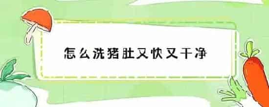 怎么洗猪肚又快又干净