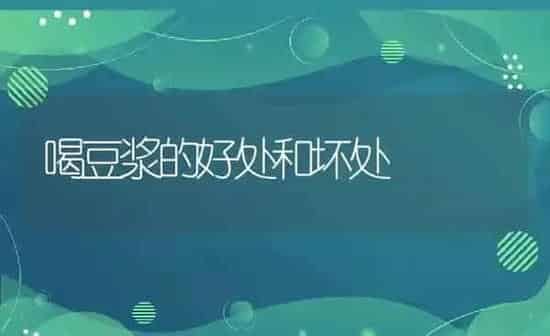 喝豆浆的好处和坏处 | 养殖资料投稿