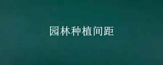 园林种植间距