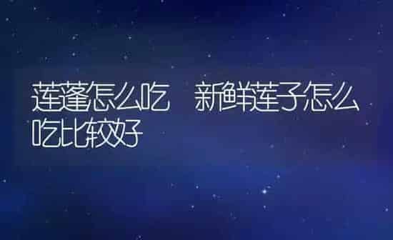 莲蓬怎么吃 新鲜莲子怎么吃比较好 | 养殖资料投稿