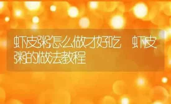 虾皮粥怎么做才好吃 虾皮粥的做法教程 | 养殖资讯