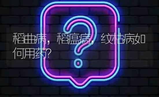稻曲病,稻瘟病,纹枯病如何用药? | 养殖问题解答