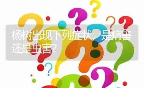 杨树出现下列症状,是病害还是虫害? | 养殖问题解答