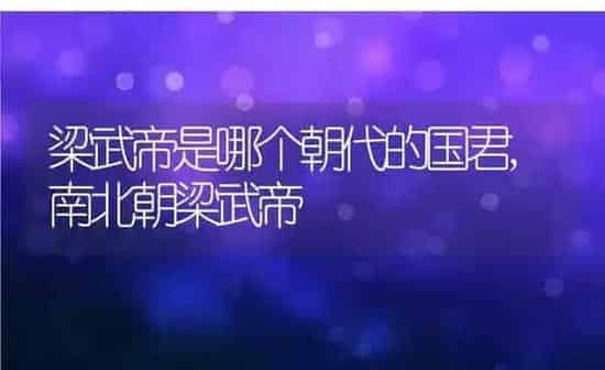 梁武帝是哪个朝代的国君,南北朝梁武帝 | 养殖常见问题