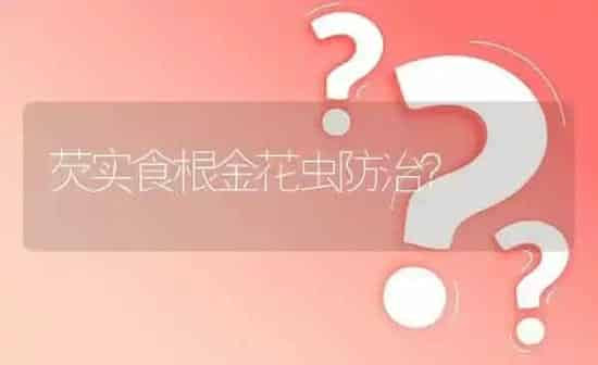 芡实食根金花虫防治? | 养殖问题解答