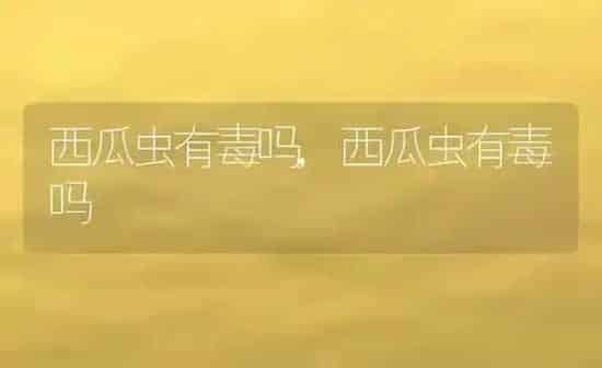 西瓜虫有毒吗,西瓜虫有毒吗 | 养殖常见问题