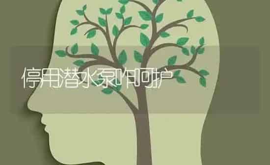 停用潜水泵咋呵护 | 养殖知识