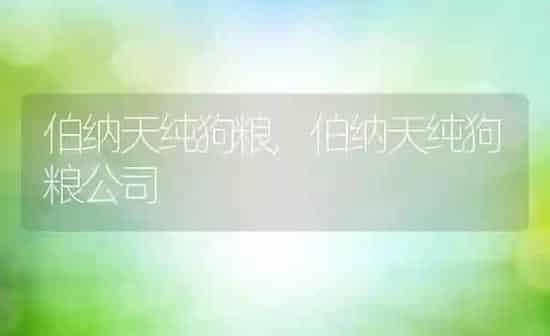 伯纳天纯狗粮,伯纳天纯狗粮公司 | 养殖科普