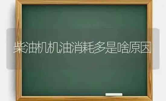 柴油机机油消耗多是啥原因 | 养殖知识