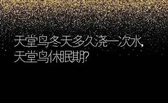 天堂鸟冬天多久浇一次水,天堂鸟休眠期？ | 养殖科普