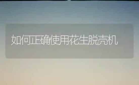 如何正确使用花生脱壳机 | 养殖知识