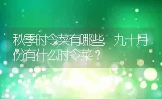 秋季时令菜有哪些,九十月份有什么时令菜？ | 养殖科普