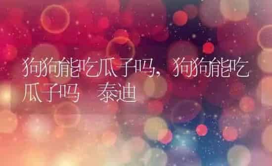 狗狗能吃瓜子吗,狗狗能吃瓜子吗 泰迪 | 养殖科普