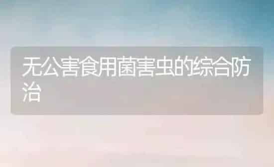 无公害食用菌害虫的综合防治 | 养殖知识