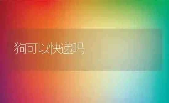 狗可以快递吗 | 养殖科普