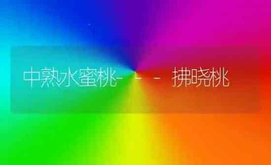 中熟水蜜桃---拂晓桃 | 养殖知识