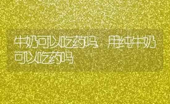 牛奶可以吃药吗,用纯牛奶可以吃药吗 | 养殖科普