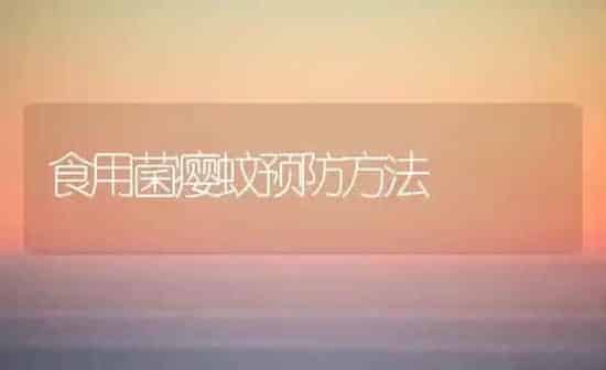 食用菌瘿蚊预防方法 | 养殖知识
