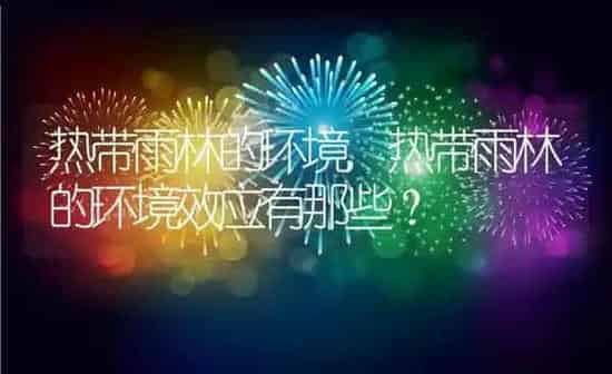 热带雨林的环境,热带雨林的环境效应有那些？ | 养殖科普