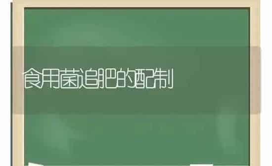 食用菌追肥的配制 | 养殖技术大全