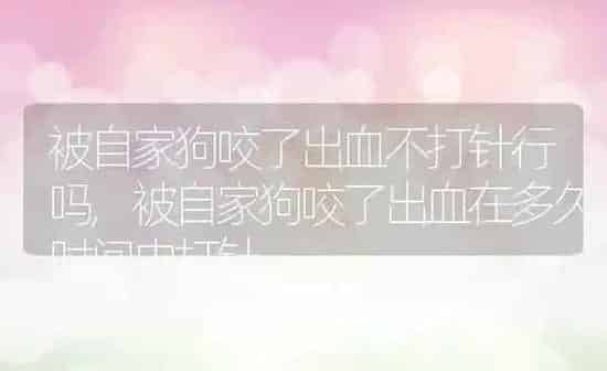 被自家狗咬了出血不打针行吗,被自家狗咬了出血在多久时间内打针 | 养殖科普