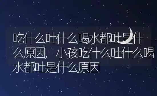 吃什么吐什么喝水都吐是什么原因,小孩吃什么吐什么喝水都吐是什么原因 | 养殖资料