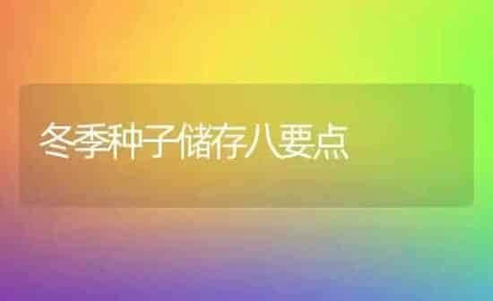 冬季种子储存八要点 | 养殖知识