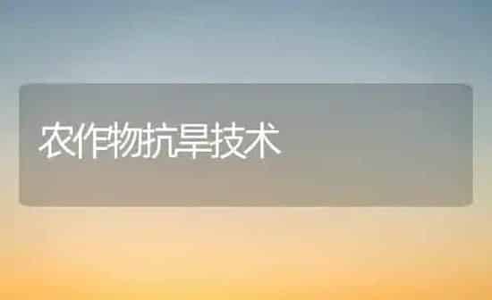 农作物抗旱技术 | 养殖技术大全