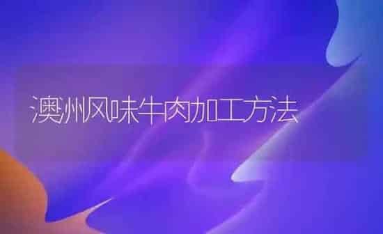 澳洲风味牛肉加工方法 | 养殖知识
