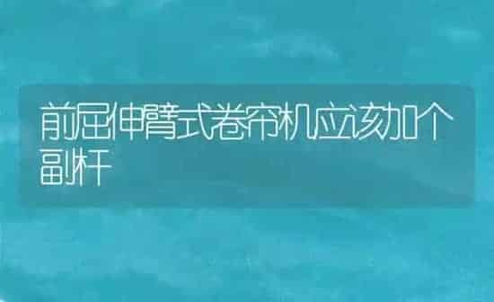 前屈伸臂式卷帘机应该加个副杆 | 养殖知识