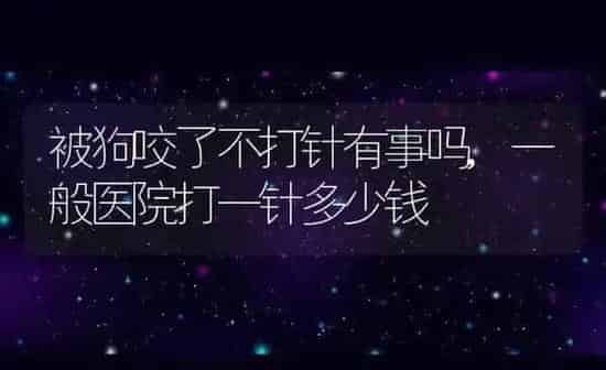 被狗咬了不打针有事吗,一般医院打一针多少钱 | 养殖科普
