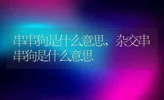 串串狗是什么意思,杂交串串狗是什么意思 | 养殖科普