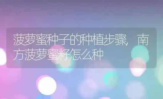 菠萝蜜种子的种植步骤,南方菠萝蜜籽怎么种 | 养殖学堂