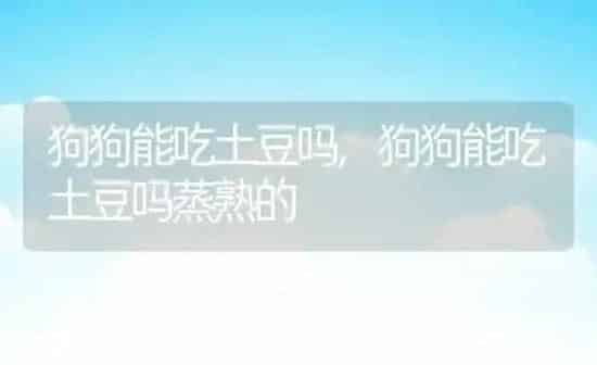 狗狗能吃土豆吗,狗狗能吃土豆吗蒸熟的 | 养殖科普