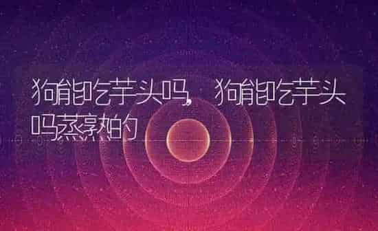 狗能吃芋头吗,狗能吃芋头吗蒸熟的 | 养殖科普