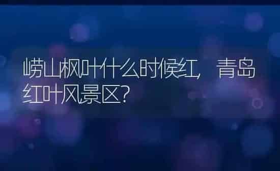 崂山枫叶什么时候红,青岛红叶风景区？ | 养殖科普
