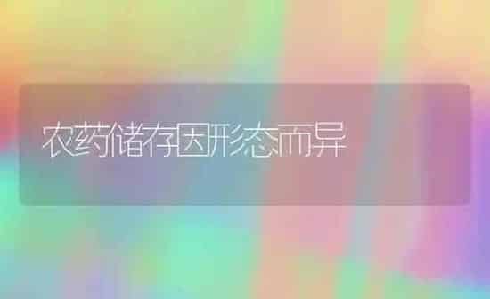 农药储存因形态而异 | 种植病虫害防治