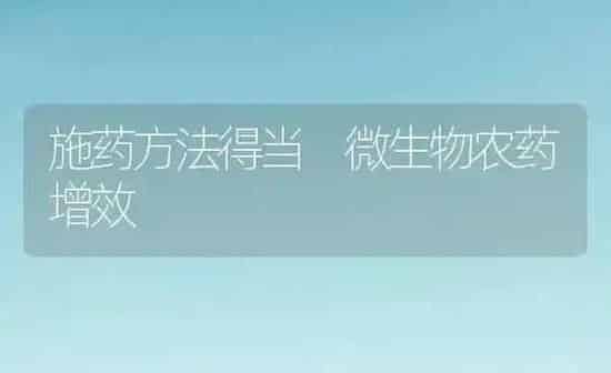 施药方法得当 微生物农药增效 | 种植病虫害防治