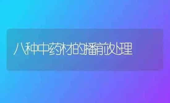 八种中药材的播前处理 | 药材种植