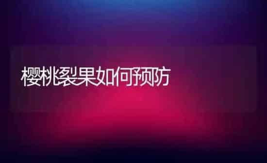 樱桃裂果如何预防 | 瓜果种植